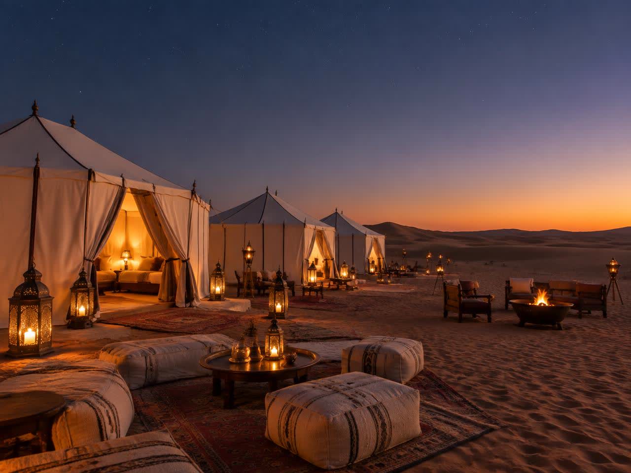 Camps de luxe au Sahara
